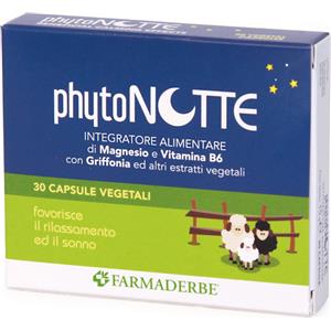 Farmaderbe Phytonotte Integratore Alimentare 30 Capsule Vegetali con Magnesio e Vitamina B6 per un Sonno Sereno