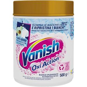 Vanish Oxi Action Multipower Polvere Bianco Splendente, Smacchiatore per Capi Bianchi, 1 Confezione da 1Kg per Bucato, Additivo Lavatrice Multiazione senza Candeggina