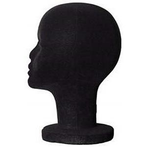 R&F srls 1 pz Espositore TESTA DONNA NERA POLISTIROLO cappello parrucca casco