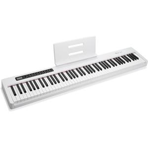 Rosen P21 Tastiera Semi-Pesata 88 Tasti Pianoforte Digitale per Principianti, Pianoforte Elettrico Portatile con Pedale di Sostegno e Alimentazione, Bianco