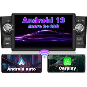 RICBAFEE Autoradio per Fiat Linea 2007-2011/Fiat Grande Punto 2005-2009, Stereo 7 Pollici Touch Screen Con Navigazione GPS, CarPlay, Android Auto, Bluetooth, Controllo Al Volante (2+32GB 4Core)