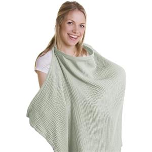 DAKLUNAR Copri Seno Allattamento, Lenzuolo Allattamento Copri Seno Allattamento Morbido e Traspirante telo allattamento al seno Coperta per Allattamento Leggero Traspirante 100% Cotone (Grigio-verde)