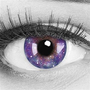 Meralens Lenti a Contatto Colorate viola Galaxy Lenses - con porta lenti a contatto - ideali per Manga Anime Halloween Cosplay - Durata 1 Anno - 1 Coppia senza correzione