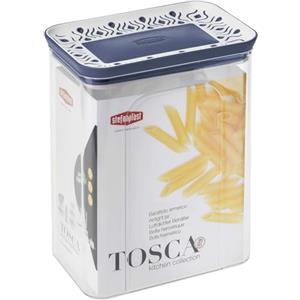 Stefanplast Tosca Barattolo Rettangolare Ermetico Blu da 2,2 Litri per Alimenti