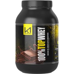 K1 NUTRITION - 100% Top Whey 2Kg - Proteine in Polvere con Creatina - Whey Protein - Proteine del Siero del Latte con Creatina, Taurina e Aminoacidi - Gusto Cioccolato