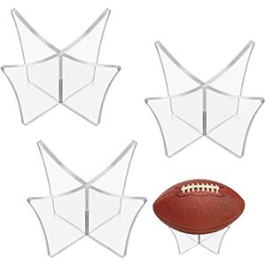 Kiuiom Espositore Palloni,Espositore Basket,Porta Palloni,3PCS Base Basket Acrilico Trasparente per Riporre e Display da Pallone Calcio Pallone Pallavolo Palla Basket Pallone Rugby