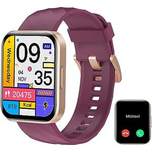 RUIMEN Orologio Smartwatch Donna Chiamata Bluetooth Contapassi con Cardiofrequenzimetro SPO2 Orologio Sportivo con Giochi Monitoraggio Sonno Sfondo Personalizzabile Cronometro Timer Sveglia Viola