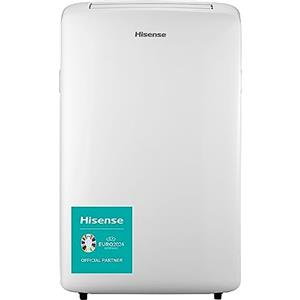 Hisense, APH09NJ, Climatizzatore Portatile 9000BTU/h,2,6kW/2.4kW, 25㎡, 4-in-1 (Raffrescamento,Riscaldamento,Ventilazione,Deumidificazione),63dB,LED Display,Timer 24h, Telecomando[Classe energetica A]