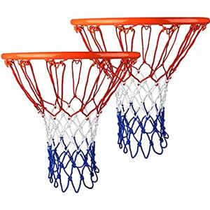 PIQIUQIU Set di 2 reti da basket professionali in nylon di ricambio per pallacanestro e qualsiasi condizione atmosferica, per canestro da basket, 12 fori, basket, allenamento