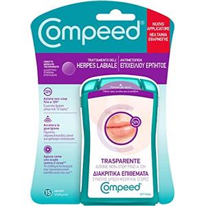 Compeed Cerotti Trasparenti per Herpes Labiale - Trattamento Efficace, 15 Pezzi