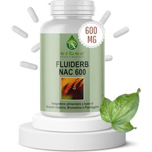ERBEX essere e benessere ERBEX - NAC 600 Integratore con 600 mg di N-Acetilcisteina, Bromelina e Piantaggine, 30 Capsule, Supporta il Benessere Generale e la Salute delle Vie Respiratorie