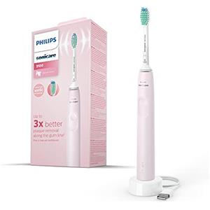 Philips Spazzolino elettrico Sonic, serie 3100, tecnologia Sonic, QuadPacer e SmarTimer, HX3671/11, Sugar Rose, Sonicare 3100, Rosa