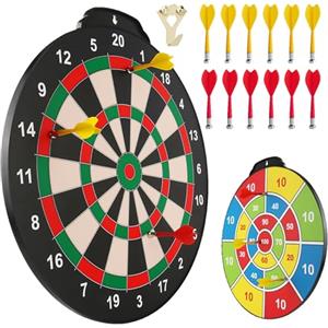 Esjay Set di freccette magnetiche da 45,7 cm per bambini di 8+ anni, giocattoli da ragazzo regalo per interni ed esterni con 12 freccette, bersaglio a doppia faccia di grandi dimensioni gioco sicuro