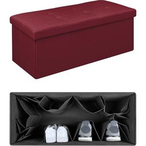 Il Gruppone Passione Casa Pouf Contenitore Cassapanca Con Scarpiera Interna Salvaspazio Portaoggetti Porta Scarpe Panca Sgabello A Pie Di Letto Rettangolare Poggiapiedi Panchina - Bordeaux3 - Rettangolare