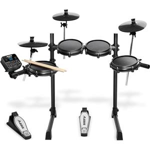 Alesis Turbo Mesh Kit - Batteria Elettronica con Pelli Mesh, 120 Suoni, 30 Tracce di Accompagnamento, Rack in Acciaio, Accessori