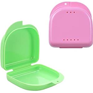 PXRLMYF Custodia Paradenti 2 Pezzi Scatola Porta Dentiera Scatola Apparecchio Denti Contenitore Bite Dentale per protezione dentiera e pulizia