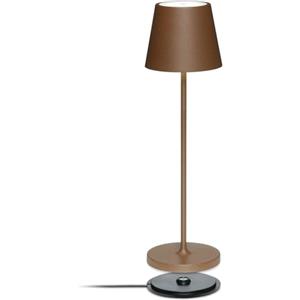 LA VILLE LUMIÈRE SuzieV Lampada LED da Tavolo Ricaricabile e Dimmerabile, Abat-Jour Wireless, Alluminio, Uso Interno/Esterno, 48h Autonomia, 3 Temperature di Luce, LVL (Mineral Corten)