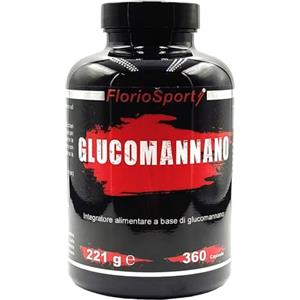 FlorioSport Glucomannano Forte 360 Capsule da 500mg FlorioSport Integratore Pura Fibra Vegetale della Radice Konjac per favorire il senso di sazietà
