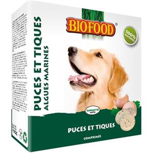 BIOFOOD Dolcetto antipulci alghe per cani, 55 pezzi