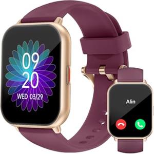 RUIMEN Smartwatch Donna Chiamate Bluetooth Musica Orologio Contapassi da Polso Cardiofrequenzimetro Saturazione Ossigeno Fitness Watch Ciclo Mestruale Controllo Sonno per Android iOS Viola