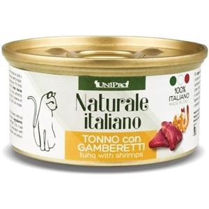UNIPRO Alimento Umido per Gatti al Tonno e Gamberetti - 85 g - Prodotto Italiano con Alto Valore Nutritivo