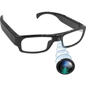 ZGSZ Occhiali Telecamera Spia, Occhiali Senza Foro Telecamera Nascosta HD 1080P Sport Fotocamera Mini Telecamera Spia con Registrazione Audio, Supporto Prendere Foto e Video, per Interni/Esterni