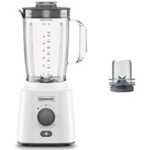 Kenwood BLP41.C0WH Frullatore, Caraffa da 2L dotata di pratica maniglia, lame in Acciaio, 3 velocità+Pulse, Incluso Accessorio TRITATUTTO, Piedini antiscivolo, Plastica, Bianco e Grigio