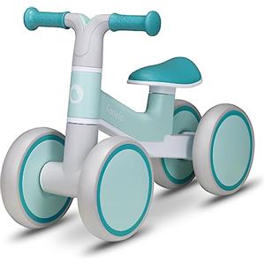 lionelo VILLY Bicicletta senza pedali per bambini da 1 a 3 anni o 30 kg, con 4 ruote, Ammortizzatore anteriore e sedile ergonomico, Un regalo perfetto per ragazze e ragazzi