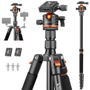 Victiv 78.7/ 200cm Treppiede Fotocamera, Cavalletto Fotografico da Viaggio Leggero e Compatto in Alluminio, Treppiedi Monopiede per Videocamera Canon Nikon Sony, Treppiede Cavalletto per Smartphone