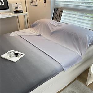 Highdi Sacco Lenzuolo Sacco a Pelo Cotone Singolo Matrimoniale, Sacco Lenzuolo da Viaggio Ultraleggero e Compatto, per Casa Camper Treno Albergo (Grigio semplice,180 * 230cm)