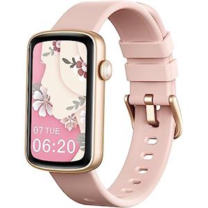 SHANG WING Smartwatch Donna Orologio Contapssi Polso Donna Orologio Fitness Sportive con Cardiofrequenzimetro Saturimetro Smartband Impermeabile IP68 Notifiche Whatsapp e Chiamate per Android iOS Rosa