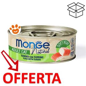 Monge Cat Natural Jelly Tonno e Surimi - Lattina da 80 Gr - CONFEZIONE RISPARMIO