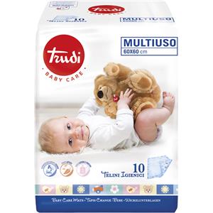 Trudi Baby Care Telini Multiuso 60x60cm - 10 Pezzi Ipoallergenici e Atossici per la Protezione dei Bimbi