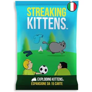 Exploding Kittens Asmodee - STREAKING KITTENS - Espansione per Gioco Base | Carte da Gioco Rapido e Divertente a Tema Gatti Esplosivi - 2-5 Giocatori - 7+ Anni - 15 Minuti - Edizione Italiana