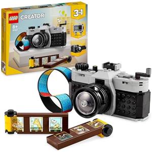 LEGO Creator 3 in 1 Fotocamera Retro, Macchina Fotografica Giocattolo da Costruire Trasformabile in Videocamera o TV Vintage, Giochi per Bambini e Bambine da 8 Anni, Idea Regalo di Compleanno 31147