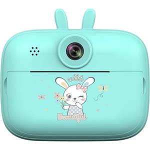 Kexpery Macchina fotografica termica per bambini con stampa istantanea di cartoni animati fotocamera portatile per bambini fotocamera a stampa istantanea per regali di compleanno (blu)