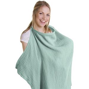 DAKLUNAR Copri Seno Allattamento, Lenzuolo Allattamento Copri Seno Allattamento Morbido e Traspirante telo allattamento al seno Coperta per Allattamento Leggero Traspirante 100% Cotone (verde chiaro)