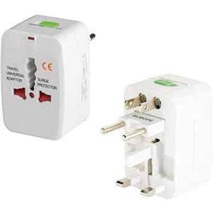 DISCORAMA 2X ADATTATORE INTERNAZIONALE CORRENTE UNIVERSALE PRESA ELETTRICA, 2X ADATTATORE DA VIAGGIO UNIVERSALE SPINA UK US ITALIA EUROPA - DISCORAMA®