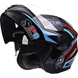 KOZEEY Casco Moto Integrale Modulare Apribile Street Motocross Taglia Unica Adulto , Nero