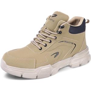 OFFCUP Scarpe Antinfortunistiche Uomo Donna, Sicurezza Scarpe da Lavoro, Pelle Sportive Sicurezza Scarpe con Punta in Acciaio Invernali Scarpe Protettive Industriali Antiscivolo Impermeabili Taglia:42