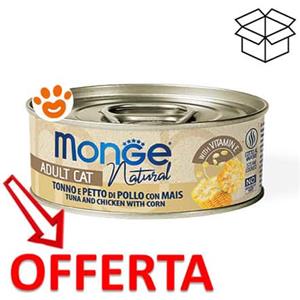 Monge Cat Natural Petto di Pollo - Lattina da 80 Gr - CONFEZIONE RISPARMIO