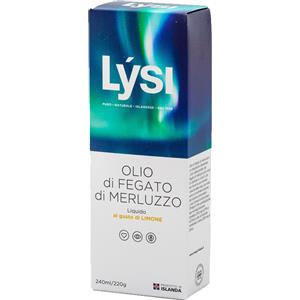 LYSI Olio di Fegato di Merluzzo Liquido Gusto Limone 240 ml - Ricco di Omega 3 e Vitamine A, D, E