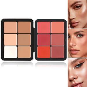 Goniome Carla's Secret Makeup Carla Secret Concealer Palette 12 colori Concealer Palette Makeup,Cream Blush Palette,Trucco a copertura totale a lunga tenuta per una pelle impeccabile (A, 12 colori)