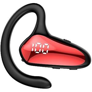 Jectse Auricolare Bluetooth Singolo Orecchio, YX02 Cuffia con Cancellazione del Rumore Orecchio Destro con Display Digitale a LED, Conduzione Ossea Orecchio Aperto Cuffia Appesa Design