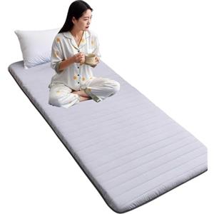 FZKun Materasso da pavimento singolo, con borsa riutilizzabile sottovuoto, tappetino tatami giapponese, in cotone, materasso arrotolabile, lettino per gli ospiti, letto per gli ospiti, divano da campeggio,