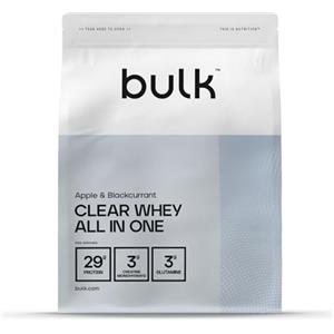 Bulk Clear Whey All In One, Frullato di proteine in polvere con creatina, glutammina, BCAA e carboidrati, Lampone Blu, 500g, 10 porzioni