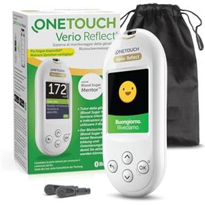 OneTouch Verio Reflect® Glucometro | Sistema per l'automonitoraggio della glicemia | contiene 1 glucometro, 1 dispositivo pungidito, 10 lancette sterili