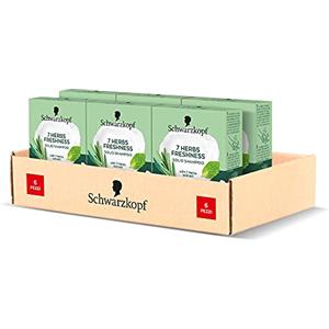 Schwarzkopf Shampoo Solido 7 Herbs Freshness, Shampoo Solido Capelli Grassi e Normali, Dona Leggera Freschezza, Non Appesantisce i Capelli, Vegano, Ecologico, Confezione da 6 x 60g