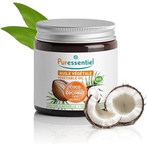 Puressentiel - Olio Vegetale di Cocco BIO - spremuto a freddo - certificato biologico - grezzo, 100% puro e naturale - vegano e cruelty free - per la cura del viso, del corpo e dei capelli - 100 ml
