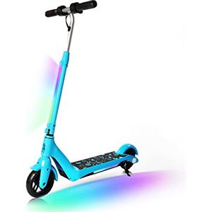 E-RIDES Monopattino Elettrico Bambini 8-12 anni, luce arcobaleno colorata, Monopattino Elettrico Bambino velocità e altezza regolabili, Regalo per Bambini ed Adolescenti Nero